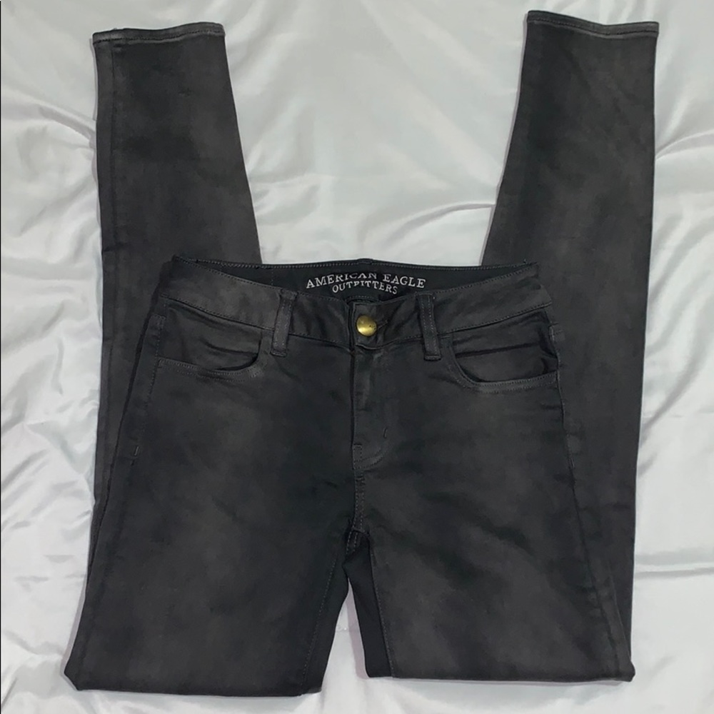 American Eagle gray skinny jeans